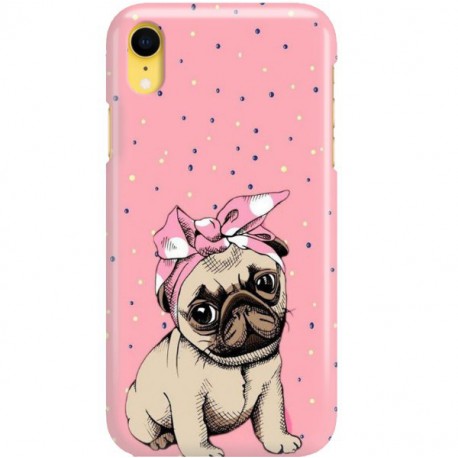 ETUI CLEAR NA TELEFON APPLE IPHONE XR SŁODKI MOPS