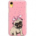ETUI CLEAR NA TELEFON APPLE IPHONE XR SŁODKI MOPS