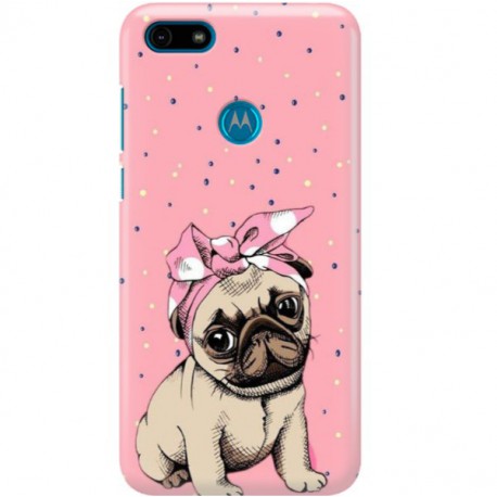 ETUI CLEAR NA TELEFON MOTOROLA MOTO E6 PLAY SŁODKI MOPS