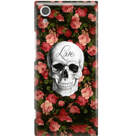 Etui na telefon Sony Xperia XA1 Róże Czaszka