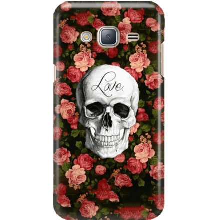 Etui na telefon Samsung Galaxy J3 2016 Róże Czaszka