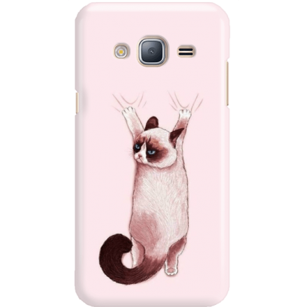 Etui na telefon Samsung Galaxy J3 2016 Różowy Kot
