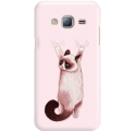 Etui na telefon Samsung Galaxy J3 2016 Różowy Kot