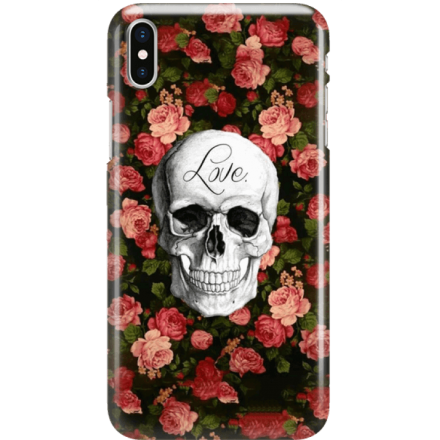 Etui na telefon Iphone X Róże Czaszka