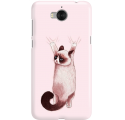 Etui na telefon Huawei Y6 2017 Różowy Kot