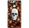 Etui na telefon Huawei P9 Róże Czaszka